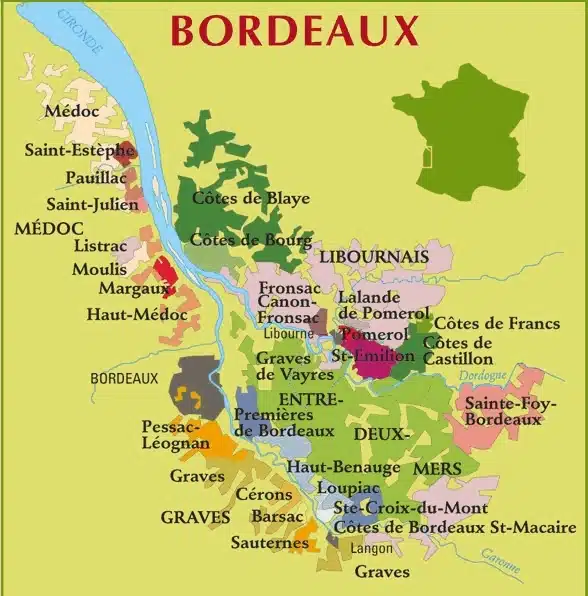 Bản đồ vùng Bordeaux