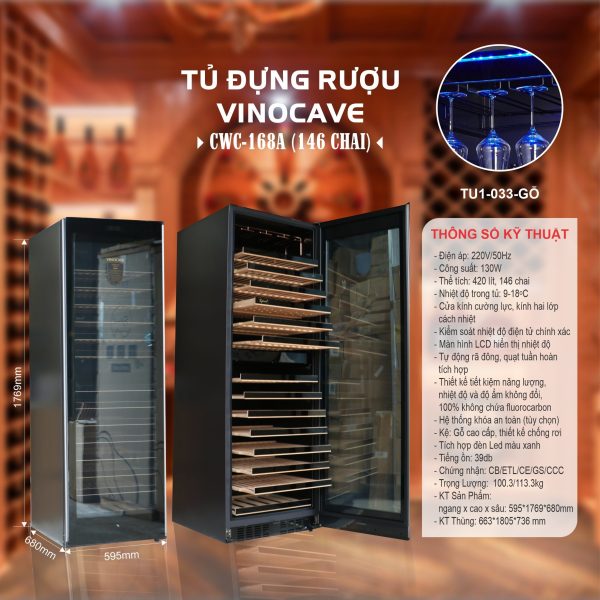 Tủ Rượu Vang Vinocave 146 Chai